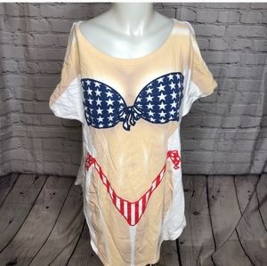 American flag Swimsuit cover-up 4th of July bikini